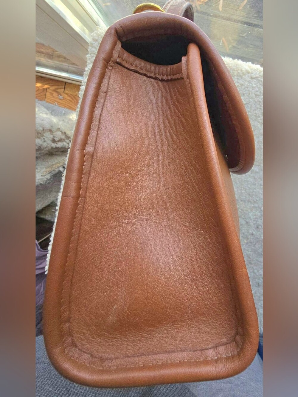 Classic Vintage British Tan Leather Top-Handle COACH Regina Bag #9983 - Picture 4 of 9